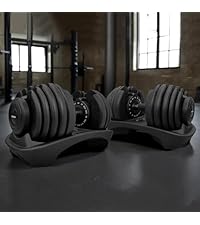 Amazon | 【新型 片手で可変】可変式ダンベル【24kg 15段階調整